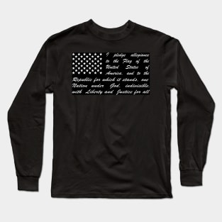 Pledge of Allegiance Flag Long Sleeve T-Shirt